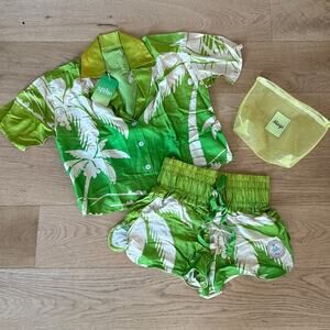 Maaji Shirt & Shorts Set Fizz & Foam Octavia Size S Green Yellow